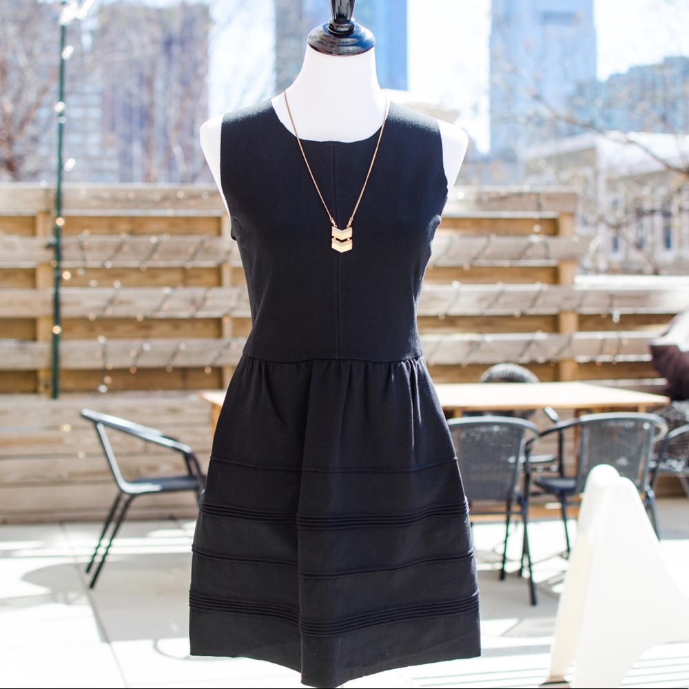 Madewell Silhouette Black Knit Dress Sz L